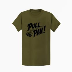 T-shirt Ball Trap Pull Pan Impact du plateau Kaki / Noir