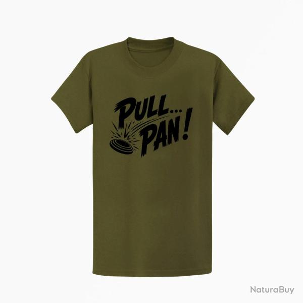 T-shirt Ball Trap Pull Pan Impact du plateau Kaki / Noir