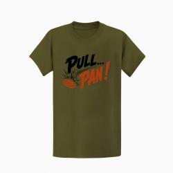 T-shirt Ball Trap Pull Pan Impact du plateau Kaki / Noir et orange