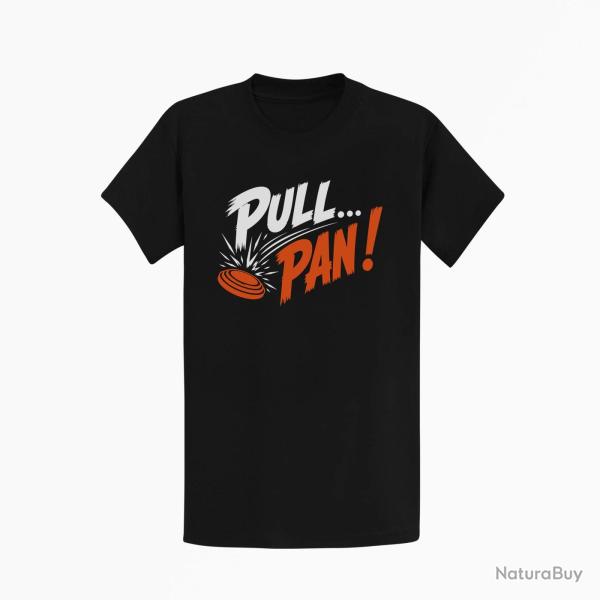 T-shirt Ball Trap Pull Pan Impact du plateau Noir / Orange