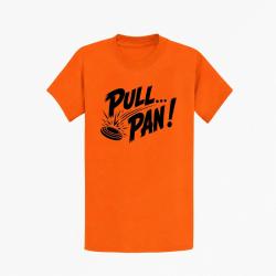 T-shirt Ball Trap Pull Pan Impact du plateau Orange