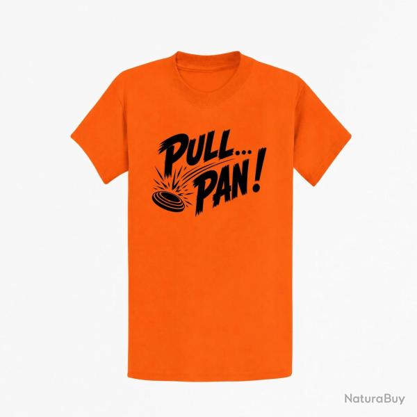 T-shirt Ball Trap Pull Pan Impact du plateau Orange