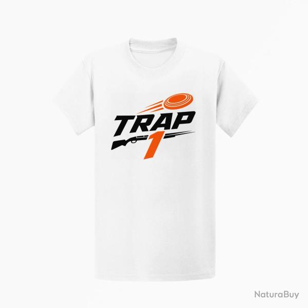 T-shirt Ball Trap Trap1 S�rie de 25 Blanc / Orange