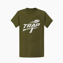 T-shirt Ball Trap Trap1 S&eacute;rie de 25 Kaki / Blanc