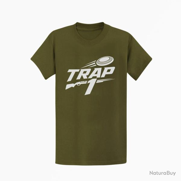 T-shirt Ball Trap Trap1 S�rie de 25 Kaki / Blanc