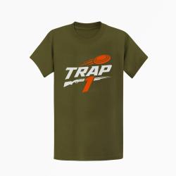 T-shirt Ball Trap Trap1 S&eacute;rie de 25 Kaki / Blanc et orange
