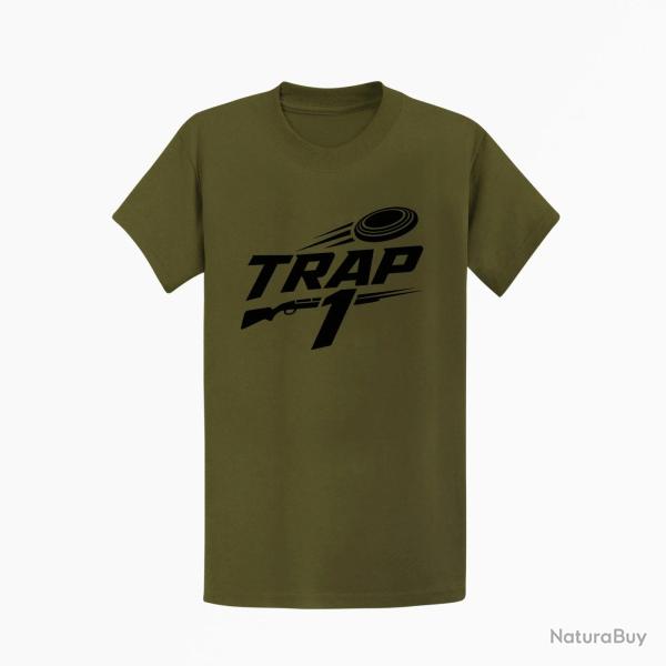 T-shirt Ball Trap Trap1 S�rie de 25 Kaki / Noir