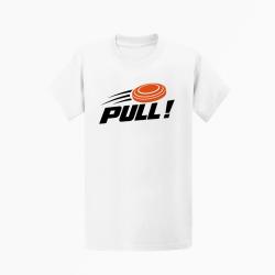 T-shirt Ball Trap Pull ! Plateau filant Blanc / Orange