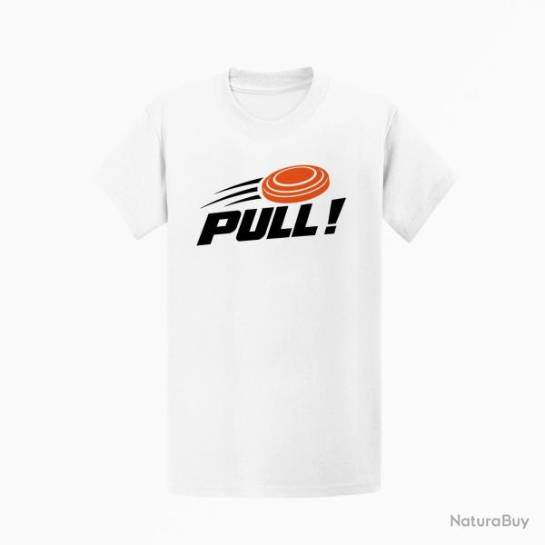 T-shirt Ball Trap Pull ! Plateau filant Blanc / Orange