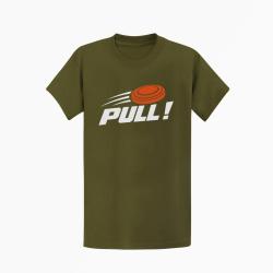 T-shirt Ball Trap Pull ! Plateau filant Kaki / Blanc et orange