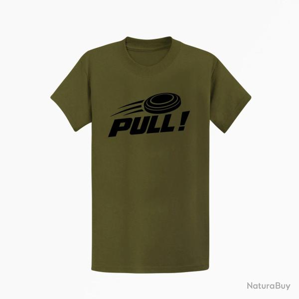 T-shirt Ball Trap Pull ! Plateau filant Kaki / Noir