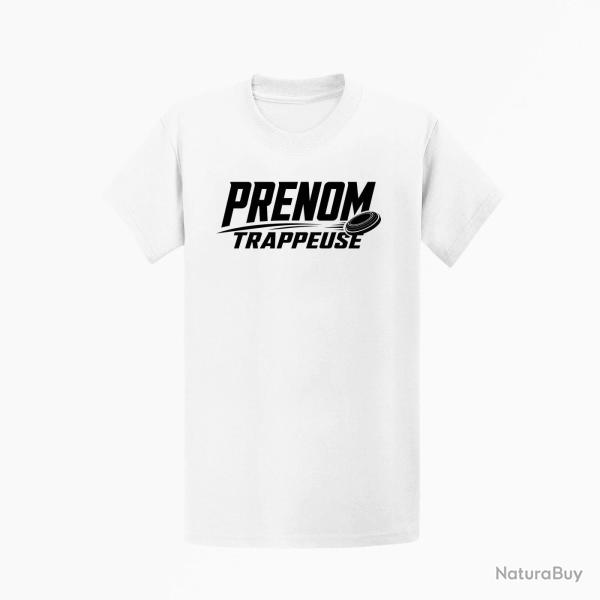 T-shirt Ball Trap Pr�nom personnalis� Trappeuse Blanc