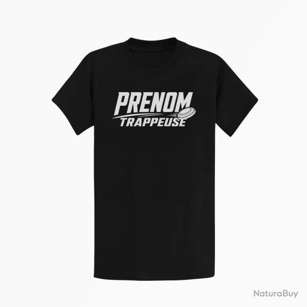 T-shirt Ball Trap Pr�nom personnalis� Trappeuse Noir