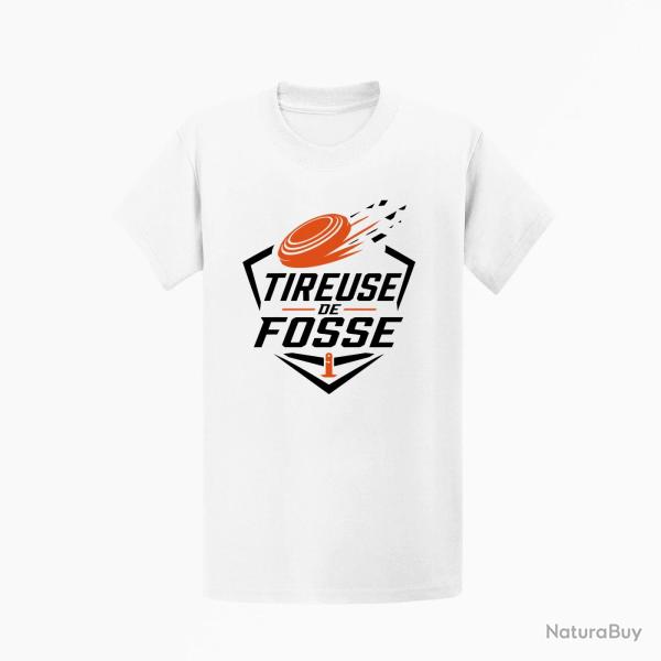 T-shirt Ball Trap Tireuse de fosse Discipline plateau Blanc / Orange