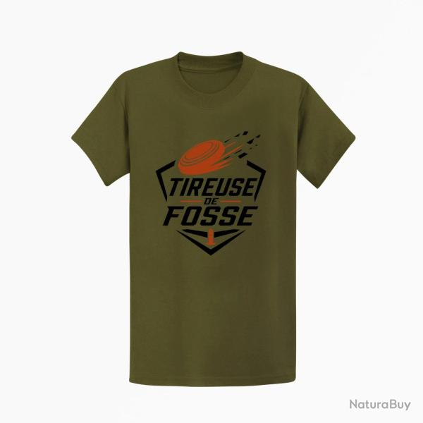 T-shirt Ball Trap Tireuse de fosse Discipline plateau Kaki / Noir et orange