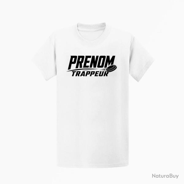 T-shirt Ball Trap Pr�nom personnalis� Trappeur Blanc