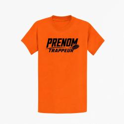 T-shirt Ball Trap Pr&eacute;nom personnalis&eacute; Trappeur Orange