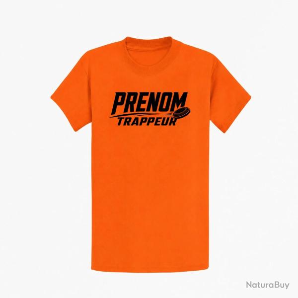 T-shirt Ball Trap Pr�nom personnalis� Trappeur Orange