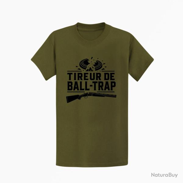 T-shirt Ball Trap Tireur sportif Fusil et �clats Kaki / Noir