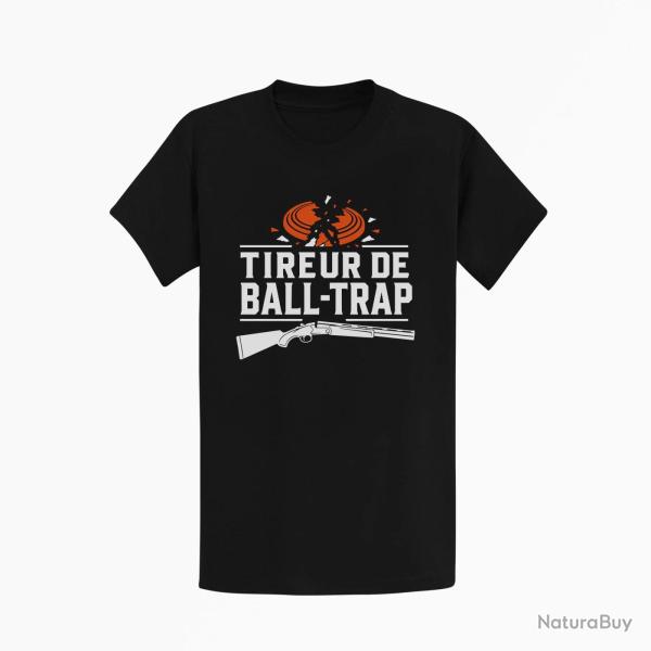 T-shirt Ball Trap Tireur sportif Fusil et �clats Noir / Orange