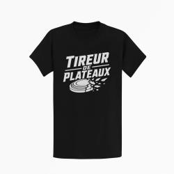 T-shirt Ball Trap Tireur de plateaux Badge sportif Noir
