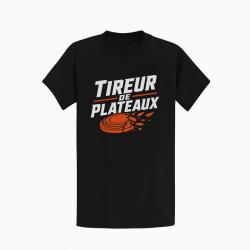 T-shirt Ball Trap Tireur de plateaux Badge sportif Noir / Orange