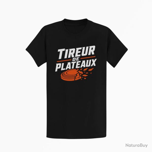 T-shirt Ball Trap Tireur de plateaux Badge sportif Noir / Orange
