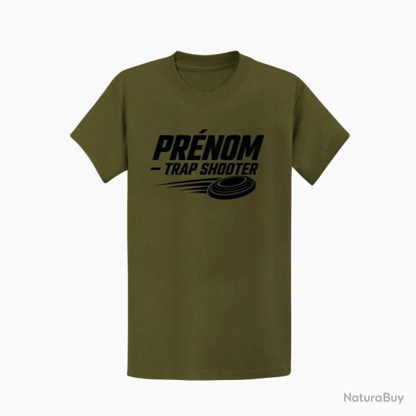 T-shirt Ball Trap Pr�nom personnalis� Trap Shooter Kaki / Noir