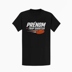 T-shirt Ball Trap Pr&eacute;nom personnalis&eacute; Trap Shooter Noir / Orange