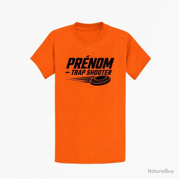 T-shirt Ball Trap Pr�nom personnalis� Trap Shooter Orange