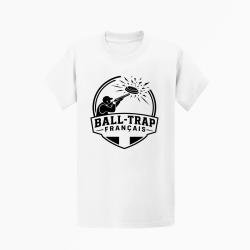 T-shirt Ball Trap Tireur fran&ccedil;ais Plateau en ligne Blanc