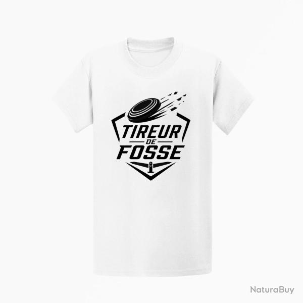 T-shirt Ball Trap Tireur de fosse Discipline plateau Blanc