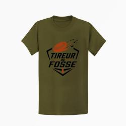 T-shirt Ball Trap Tireur de fosse Discipline plateau Kaki / Noir et orange
