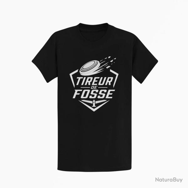 T-shirt Ball Trap Tireur de fosse Discipline plateau Noir