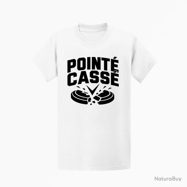 T-shirt Ball Trap Point� cass� Double impact Blanc