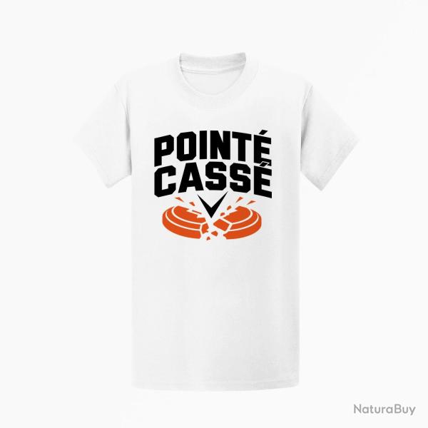 T-shirt Ball Trap Point� cass� Double impact Blanc / Orange