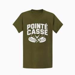 T-shirt Ball Trap Point&eacute; cass&eacute; Double impact Kaki / Blanc