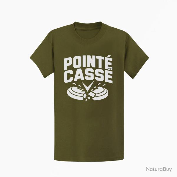 T-shirt Ball Trap Point� cass� Double impact Kaki / Blanc