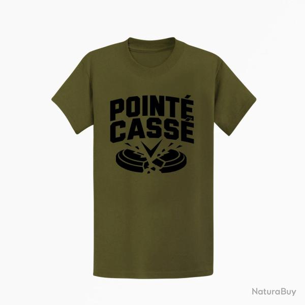 T-shirt Ball Trap Point� cass� Double impact Kaki / Noir
