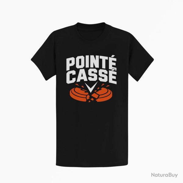 T-shirt Ball Trap Point� cass� Double impact Noir / Orange