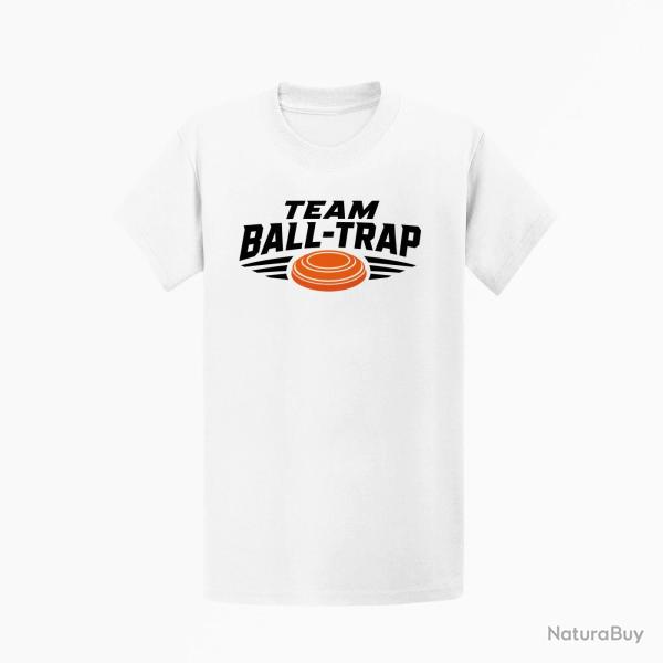 T-shirt Ball Trap Team comp�tition Blason plateau Blanc / Orange