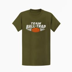 T-shirt Ball Trap Team comp&eacute;tition Blason plateau Kaki / Blanc et orange