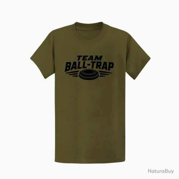T-shirt Ball Trap Team comp�tition Blason plateau Kaki / Noir