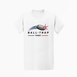 T-shirt Ball Trap Plateau filant France Blanc / Tricolore
