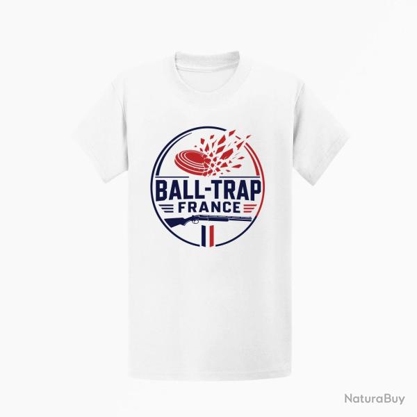 T-shirt Ball Trap Plateau �clat� France Blanc / Tricolore