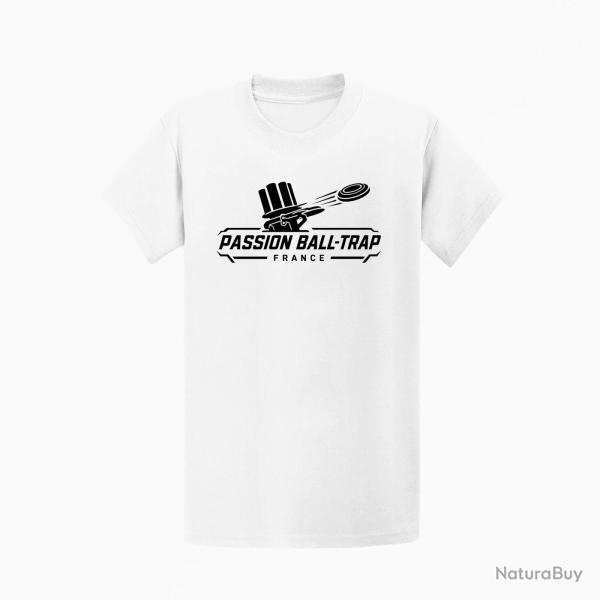 T-shirt Ball Trap Passion France Fusil superpos� Blanc