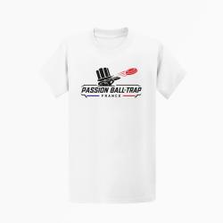 T-shirt Ball Trap Passion France Fusil superpos&eacute; Blanc / Tricolore