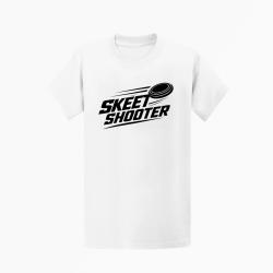T-shirt Ball Trap Skeet Shooter Plateaux crois&eacute;s Blanc