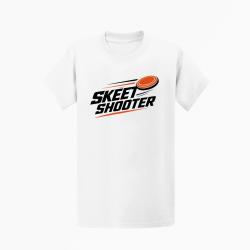 T-shirt Ball Trap Skeet Shooter Plateaux crois&eacute;s Blanc / Orange