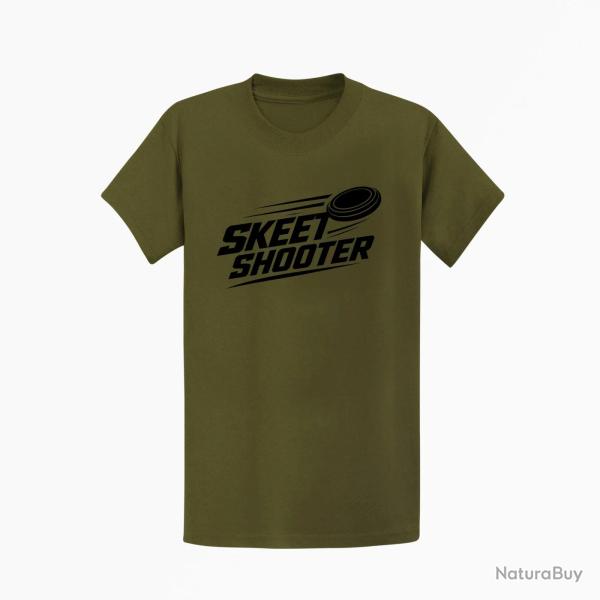 T-shirt Ball Trap Skeet Shooter Plateaux crois�s Kaki / Noir